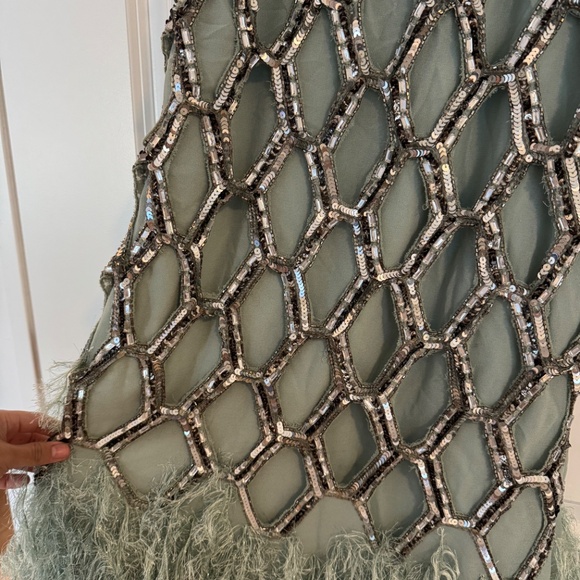 ASOS edition sequin mini dress faux feather - Picture 2 of 7